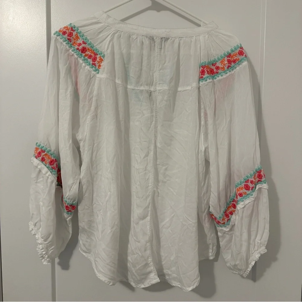 Hatley Embroidered White Long Sleeve Modal Tunic Size Small - Picture 9 of 15